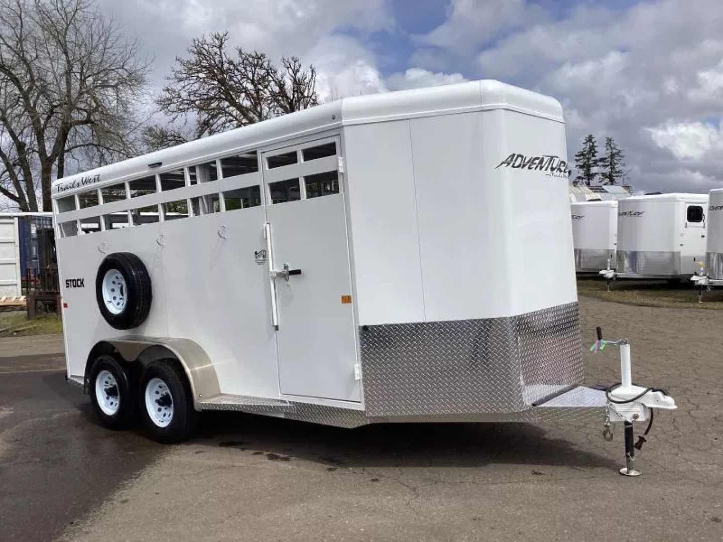 2026 Stock horse Trails West Adventure II 17' Stock Trailer w/ Center Gate-Rear
